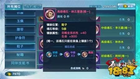 剑侠情缘手游纳兰潜凛魂石详解 忽略抗性分析