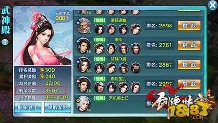剑侠情缘手游日常英雄豪杰攻略 武神殿玩法介绍