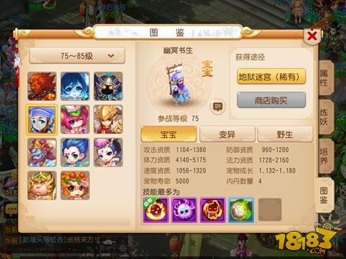 梦幻西游手游75级宠物幽冥书生介绍