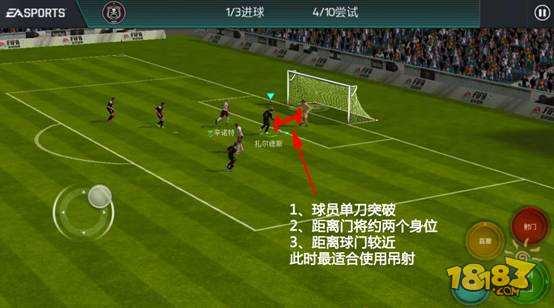 FIFA足球世界吊射技巧 位置及落點往往決定了成敗