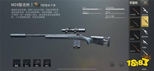刺激战场枪械推荐 消音M24已经成为时代的眼泪