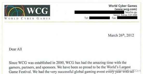 WCG总裁信函：WCG2012将由手机游戏取代PC游戏
