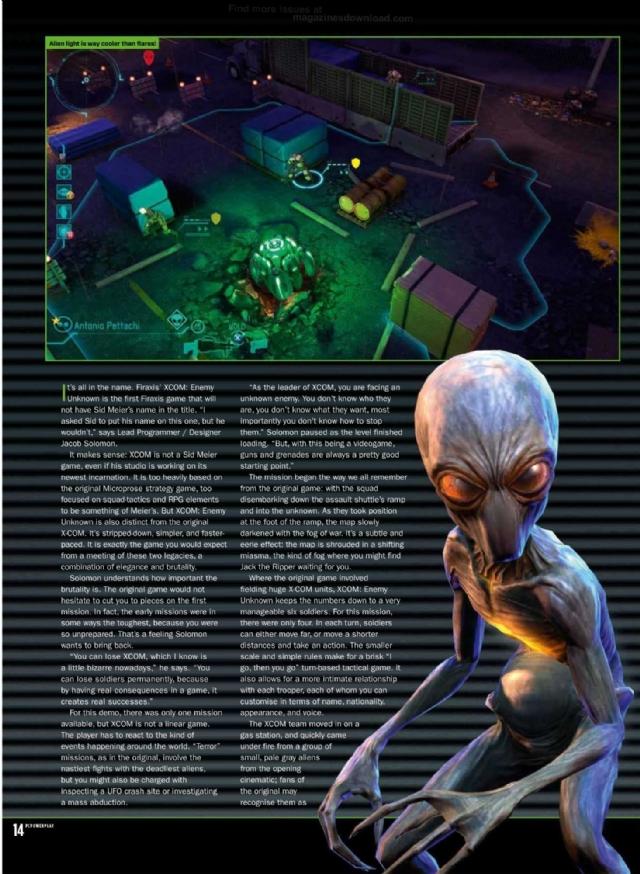 《幽浮：未知敌人》杂志扫描图 外星绿皮人去死！