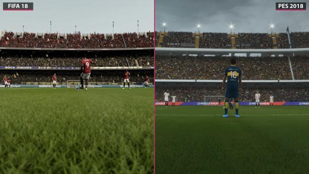 谁更强大？《FIFA18》Vs.《实况2018》画面对比