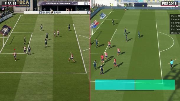 誰更強(qiáng)大？《FIFA18》Vs.《實(shí)況2018》畫面對比