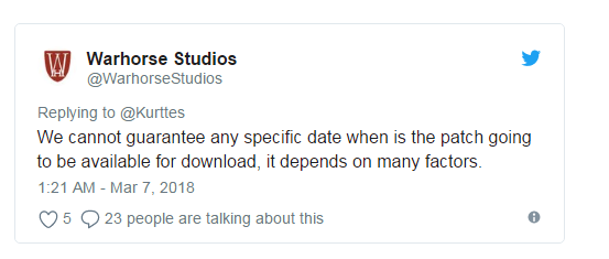 《天国：拯救》1.3版更新延期 制作组还在努力