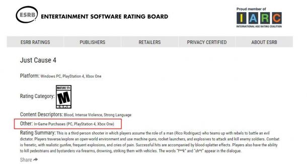《正当防卫4》游戏评级公布 确认含有微交易