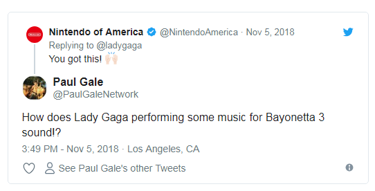 Lady Gaga沉迷《猎天使魔女》难自拔 国际巨星也爱玩游戏