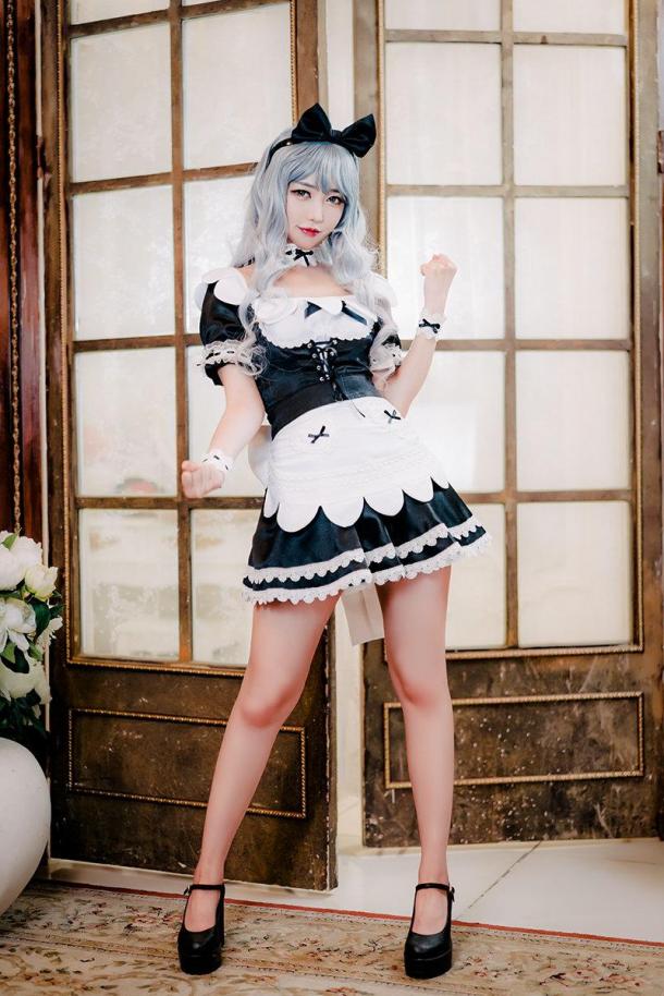 韓妹COS《黑色沙漠》美圖 穿女仆裝性感火辣迷人