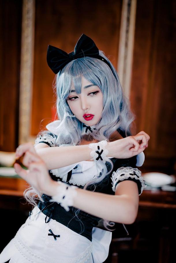 韓妹COS《黑色沙漠》美圖 穿女仆裝性感火辣迷人