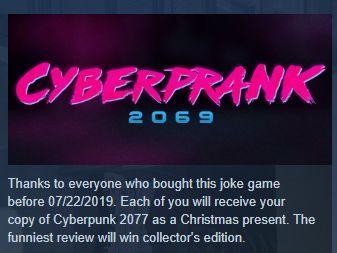 《賽博惡作劇2069》遭Steam下架 原因卻不是蹭熱度