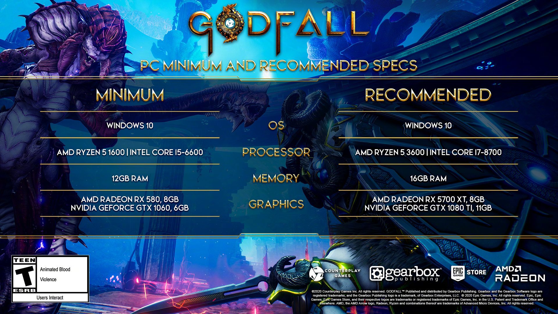 Godfall神陨PC版所需配置一览