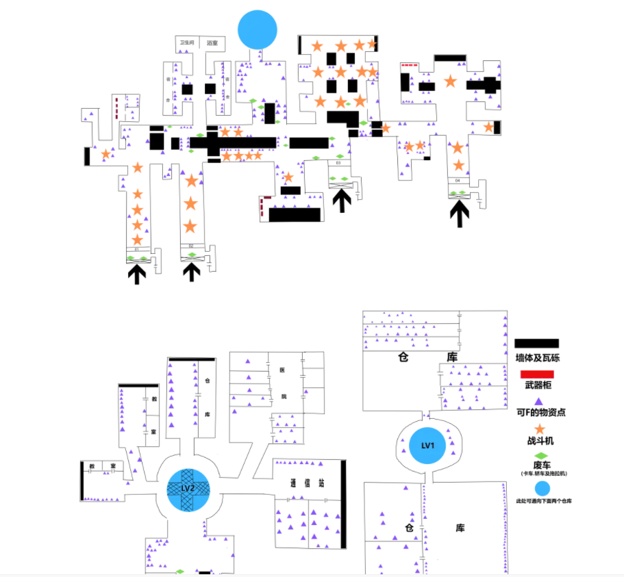 SCUM D4区域空军基地机库地图及物资分布-拾艺肆