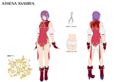 《拳皇15》麻宫雅典娜角色设定图 新服装可爱性感兼具