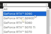 RTX 50系显卡首批阵容曝光 5090配32GB GDDR7显存